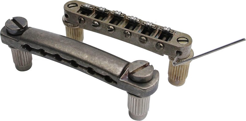 guyker Guitar Tune-O-Matic Bridge and Stop Bar Tailpiece Combo Replacement Compatible with LP SG EPI 6 String Electric Guitar(GS001 + GM005, rust color) - Image 4